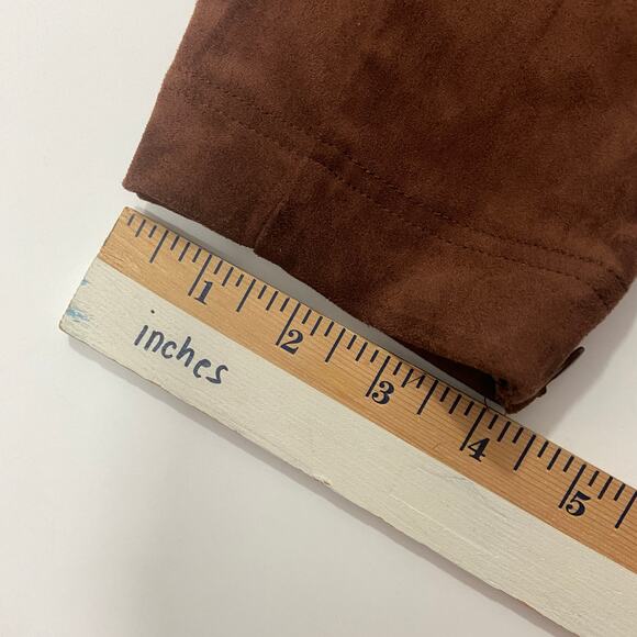 Sundance Faux Suede Brown Legging Skinny Side Zip Size 14 - Picture 12 of 12